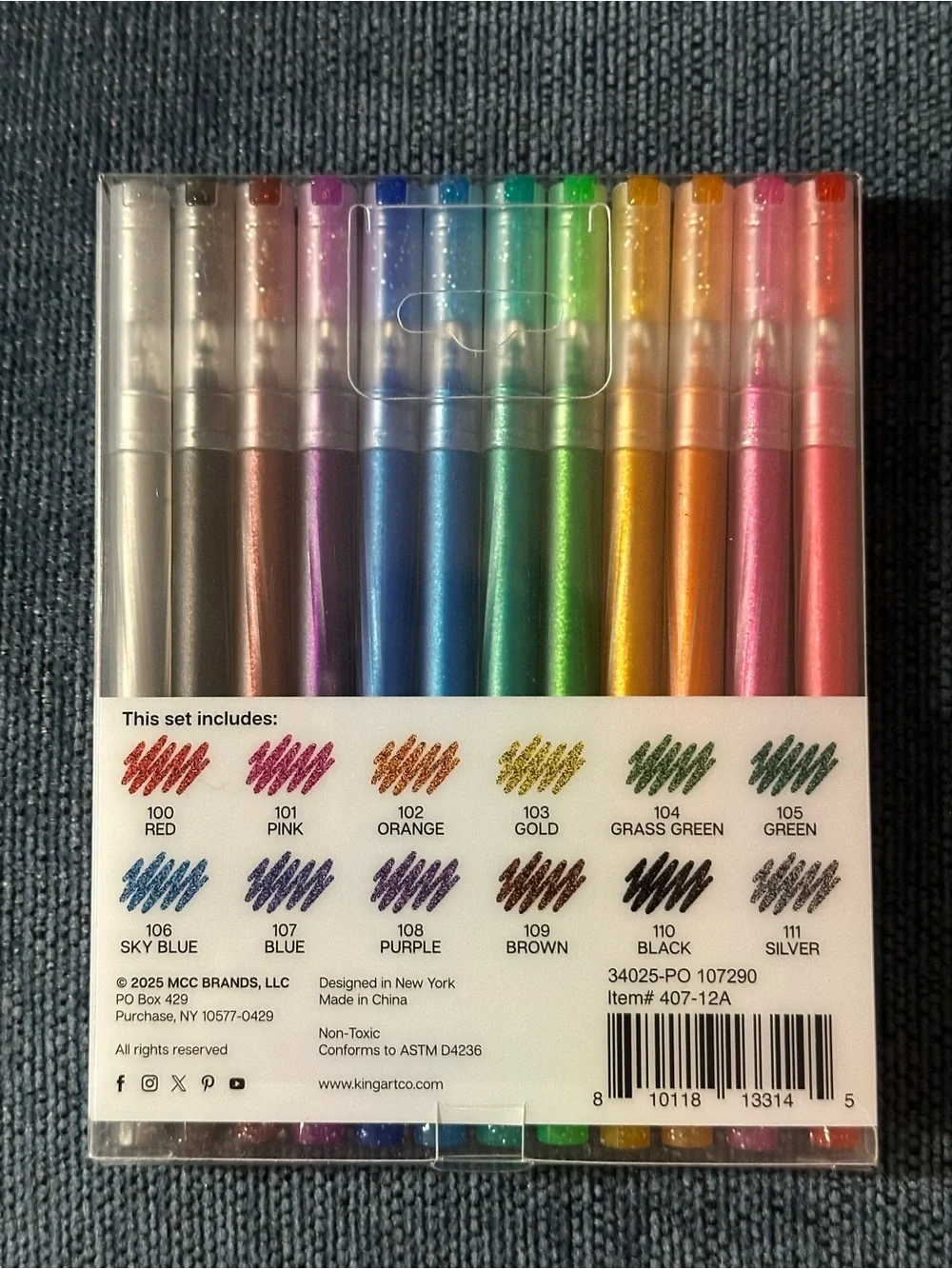 King Art Glitter Gel Pens & Wemate Pencil Case/Organizer
